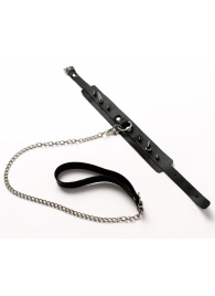 Черный ошейник с шипами и поводком - Crazy Handmade - купить с доставкой в Димитровграде