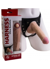 Страпон Harness из двух предметов: трусики с плугом и насадка-фаллос - 17 см. - LOVETOY (А-Полимер) - купить с доставкой в Димитровграде