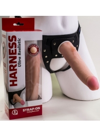 Реалистичный страпон Harness из трусиков и насадки-фаллоса - 18,5 см. - LOVETOY (А-Полимер) - купить с доставкой в Димитровграде