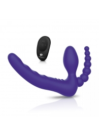 Фиолетовый безремневой страпон с пультом ДУ 7’’ Remote Control Strapless - 24 см. - Pegasus - купить с доставкой в Димитровграде