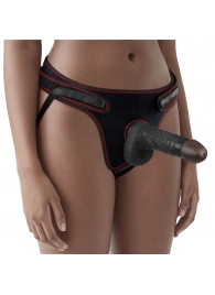 Женский темнокожий страпон Easy Strapon Set 7 Inch - 18 см. - Lovetoy - купить с доставкой в Димитровграде