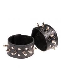 Чёрные напульсники с шипами и заклепками - Sitabella - купить с доставкой в Димитровграде