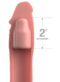 Телесная насадка-удлинитель 2 Inch Silicone X-tension with Strap - 20,3 см. - Pipedream - в Димитровграде купить с доставкой