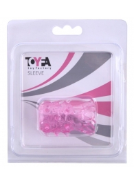 Розовая рельефная насадка на пенис - Toyfa Basic - в Димитровграде купить с доставкой