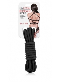 Черная хлопковая веревка для связывания - 3 м. - Lux Fetish - купить с доставкой в Димитровграде