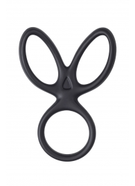 Черное тройное кольцо на пенис Kraken - A-toys - в Димитровграде купить с доставкой