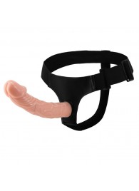 Гладкий фаллоимитатор с крупной головкой на ремешках - 19,7 см. - Baile - купить с доставкой в Димитровграде