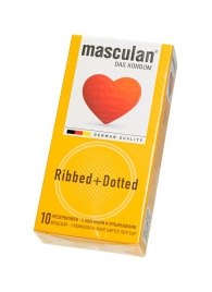 Презервативы с колечками и пупырышками Masculan Ribbed+Dotted - 10 шт. - Masculan - купить с доставкой в Димитровграде