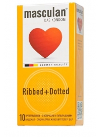 Презервативы с колечками и пупырышками Masculan Ribbed+Dotted - 10 шт. - Masculan - купить с доставкой в Димитровграде