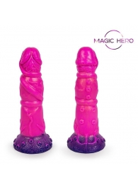 Розовый рельефный фантазийный фаллоимитатор - 20 см. - Bior toys - купить с доставкой в Димитровграде