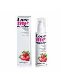 Съедобное согревающее массажное масло Love Me Tender Strawberry с ароматом клубники - 100 мл. - Love to Love - купить с доставкой в Димитровграде