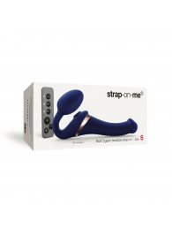 Синий безремневой страпон Multi Orgasm Size S с клиторальной стимуляцией - Strap-on-me - купить с доставкой в Димитровграде