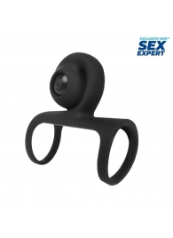 Черная вибронасадка на пенис Sex Expert - Sex Expert - в Димитровграде купить с доставкой