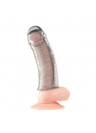 Текстурированная насадка на пенис Clear Textured Penis Enhancing Sleeve Extension - 16,5 см. - BlueLine - в Димитровграде купить с доставкой
