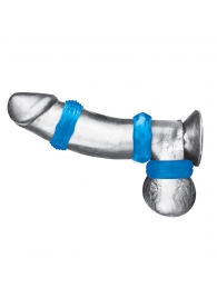 Комплект из трех голубых колец для эрекции 3-Pack Nuts   Bolts Stretch Cock Ring Set - BlueLine - в Димитровграде купить с доставкой