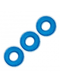 Комплект из трех голубых колец для эрекции 3-Pack Ultra-Stim Stretch Cock Rings - BlueLine - в Димитровграде купить с доставкой