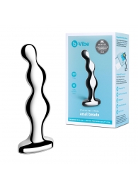 Стальной анальный фаллоимитатор для простаты Stainless Steel Anal Beads - 13 см. - b-Vibe - в Димитровграде купить с доставкой