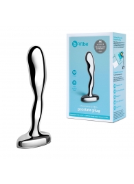 Стальной стимулятор простаты Stainless Steel Prostate Plug - 11,5 см. - b-Vibe - в Димитровграде купить с доставкой