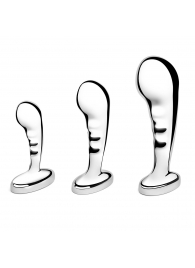 Набор из 3 стальных стимуляторов простаты Stainless Steel P-spot Training Set - b-Vibe - в Димитровграде купить с доставкой