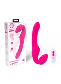 Розовый безремневой страпон на радиоуправлении Strapless Together - 22 см. - Together Toy - купить с доставкой в Димитровграде