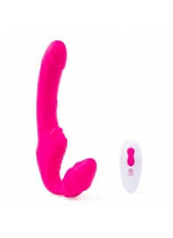 Розовый безремневой страпон на радиоуправлении Strapless Together - 22 см. - Together Toy - купить с доставкой в Димитровграде