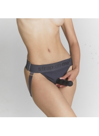 Серые трусики для фиксации насадок Strap-on-me Harness Lingerie Unique - Strap-on-me - купить с доставкой в Димитровграде