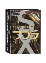 Суженные к основанию презервативы Sagami Xtreme COBRA - 3 шт. - Sagami - купить с доставкой в Димитровграде