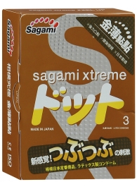 Презервативы Sagami Xtreme FEEL UP с точечной текстурой и линиями прилегания - 3 шт. - Sagami - купить с доставкой в Димитровграде