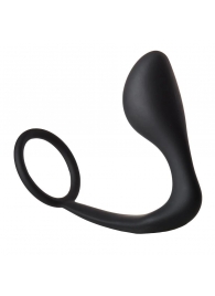 Черное эрекционное кольцо с анальной пробкой Anal Plug With Cockring - Dream Toys - в Димитровграде купить с доставкой