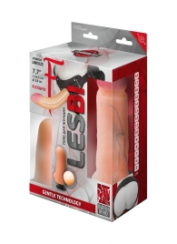 Телесный страпон Harness LESBI с вагинальной пробкой - 16,5 см. - LOVETOY (А-Полимер) - купить с доставкой в Димитровграде