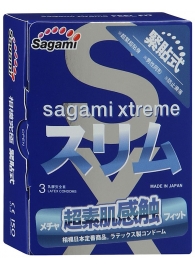 Розовые презервативы Sagami Xtreme FEEL FIT 3D - 3 шт. - Sagami - купить с доставкой в Димитровграде