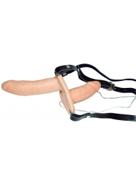 Телесный женский страпон с вагинальной пробкой Strap-On Duo - 15 см. - Orion - купить с доставкой в Димитровграде