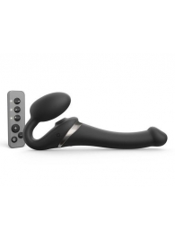 Черный безремневой страпон Multi Orgasm Size S с клиторальной стимуляцией - Strap-on-me - купить с доставкой в Димитровграде