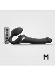 Черный безремневой страпон Multi Orgasm Size M с клиторальной стимуляцией - Strap-on-me - купить с доставкой в Димитровграде