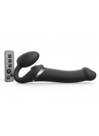 Черный безремневой страпон Multi Orgasm Size L с клиторальной стимуляцией - Strap-on-me - купить с доставкой в Димитровграде