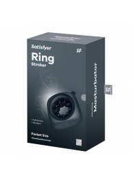 Черный мужской вибромассажер Ring Stroker - Satisfyer - в Димитровграде купить с доставкой