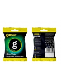 Ультратонкие презервативы Ganzo Ultra thin в мягкой упаковке - 3 шт. - Ganzo - купить с доставкой в Димитровграде