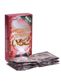 Презервативы Sagami Xtreme Strawberry c ароматом клубники - 10 шт. - Sagami - купить с доставкой в Димитровграде