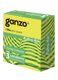 Ультратонкие презервативы Ganzo Ultra thin - 3 шт. - Ganzo - купить с доставкой в Димитровграде