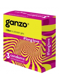 Презервативы с анестетиком для продления удовольствия Ganzo Long Love - 3 шт. - Ganzo - купить с доставкой в Димитровграде