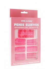 Набор из 7 розовых насадок на пенис ONE-A-DAY PENIS SLEEVES PINK - Seven Creations - в Димитровграде купить с доставкой