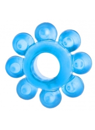 Голубая гелевая насадка-цветок - Toyfa Basic - в Димитровграде купить с доставкой