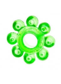 Зеленое эрекционное кольцо-цветок - Toyfa Basic - в Димитровграде купить с доставкой