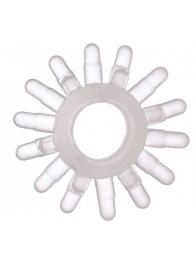 Прозрачное гелевое эрекционное кольцо с шипиками - Toyfa Basic - в Димитровграде купить с доставкой