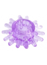 Фиолетовое гелевое эрекционное кольцо с шипиками - Toyfa Basic - в Димитровграде купить с доставкой