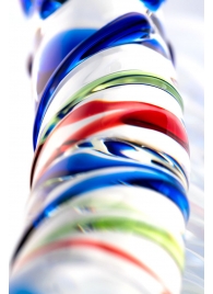 Стеклянный фаллос с различным рельефом - 19,5 см. - Sexus