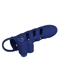 Синяя насадка на пенис Powerful Ring - 18,8 см. - Baile - в Димитровграде купить с доставкой