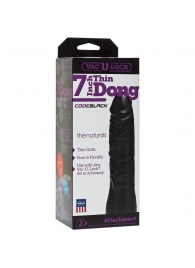 Насадка-фаллоимитатор для страпон-систем Vac-U-Lock CodeBlack 7 Inch Thin Dong - 18,3 см. - Doc Johnson - купить с доставкой в Димитровграде