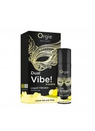 Съедобный жидкий вибратор Dual Vibe! со вкусом лимонного джина с тоником - 15 мл. - ORGIE - купить с доставкой в Димитровграде