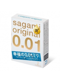 Увлажнённые презервативы Sagami Original 0.01 Extra Lub - 2 шт. - Sagami - купить с доставкой в Димитровграде